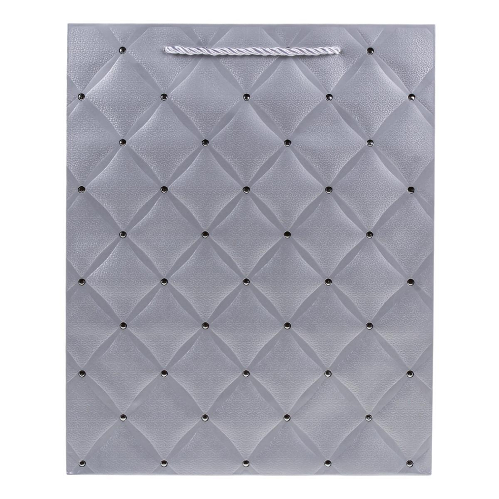 Пакет подарочный "Diamond" 26*32*10см, тиснение серебром,ручки-шнурок,4 цв.микс