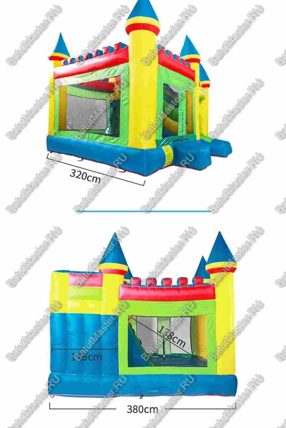 Коммерческий надувной батут "Солнечный замок" размер 4,1*3,8*4,1 м