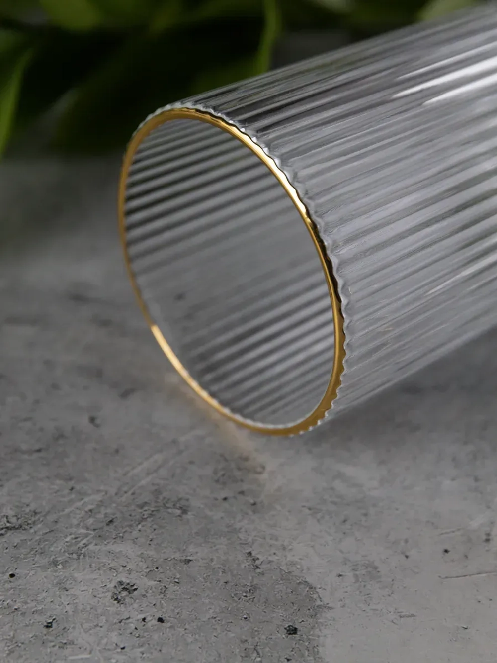 Набор бокалов для воды, 450мл. 6 шт. с золотой каймой