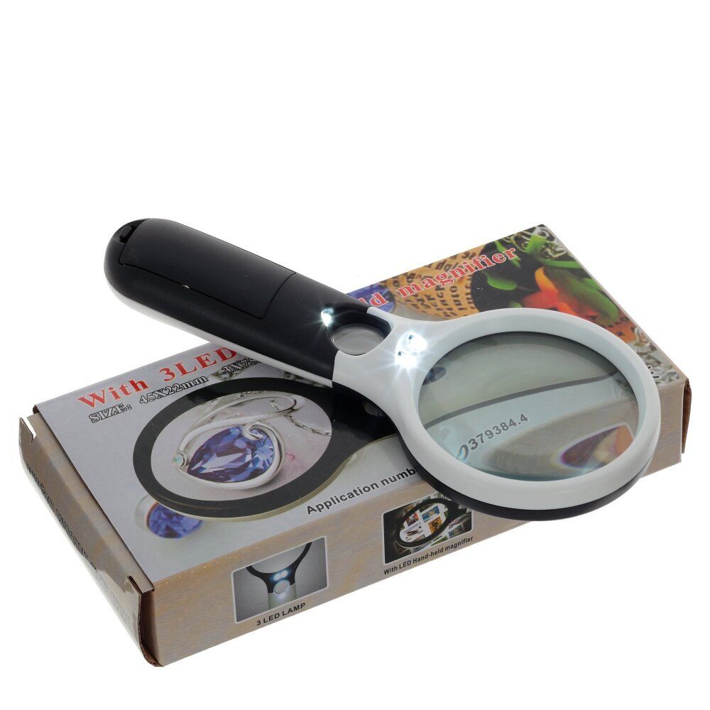 GAEM Лупа (с 5-кратным увеличением, подсветка, 2xАА не прилаг.) , L8 W3 H19,5 см