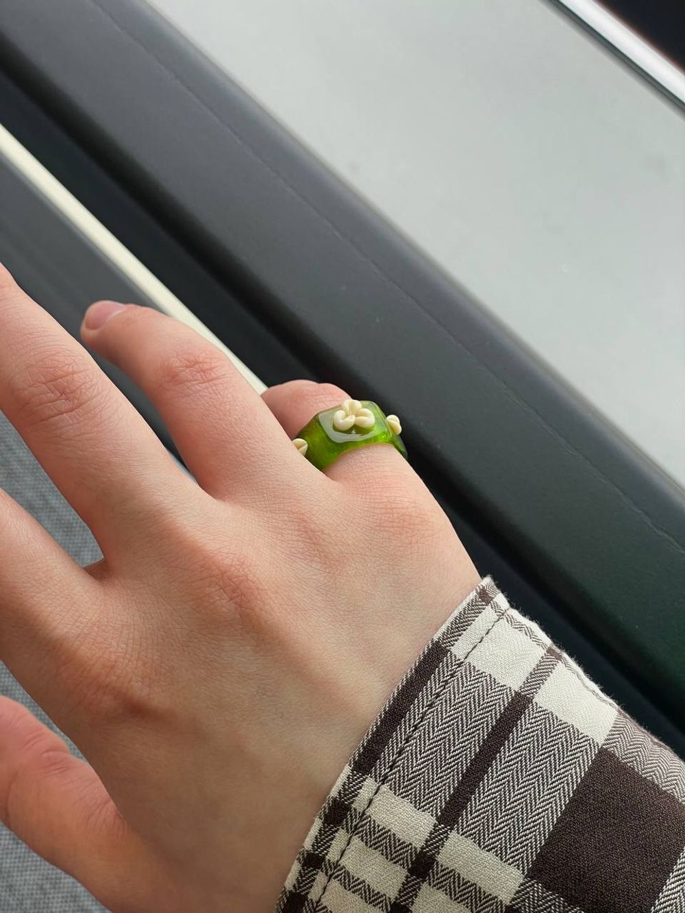 Кольцо Цветок, стекло