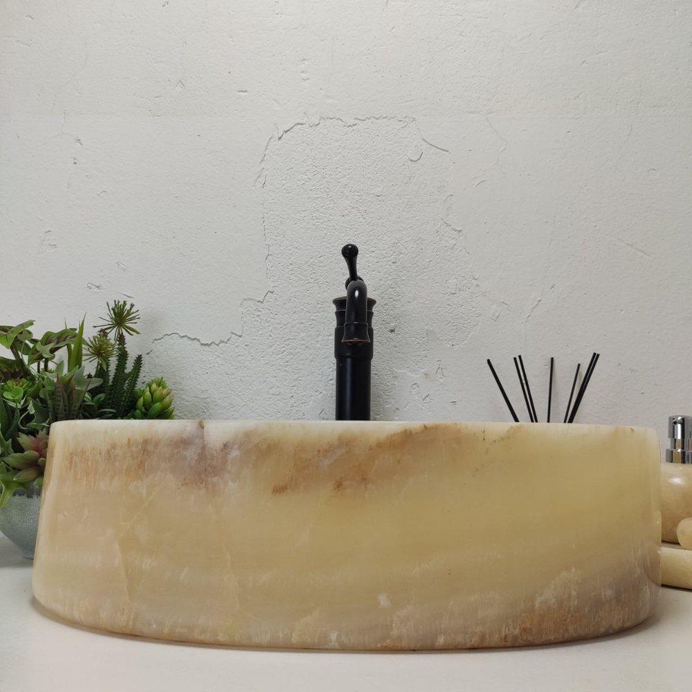 Раковина из оникса Oval Yellow OY-61567 (52*38*14)