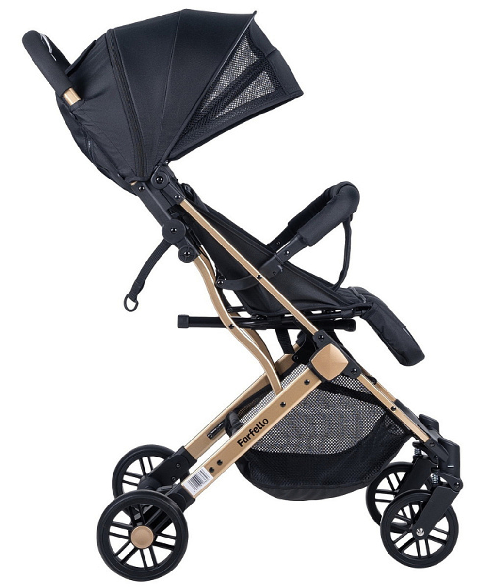Kоляска детская прогулочная Farfello Comfy Go Comfort (Rose Gold Black/Чёрное Золото CG-401)