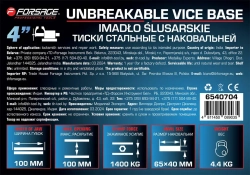 Тиски стальные с наковальней 4''-100мм Forsage F-6540704
