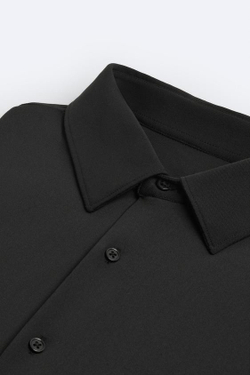 ZARА РУБАШКА ИЗ ЭЛАСТИЧНОЙ РЕЛЬЕФНОЙ ТКАНИ, ЧЕРНЫЙ