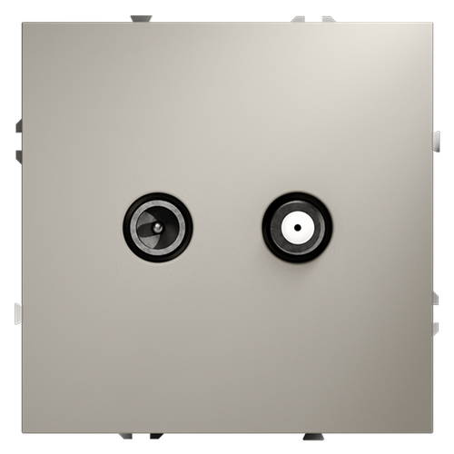 Розетка телевизионная встраиваемая VOLTUM S70 оконечная TV+SAT, (кашемир)