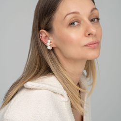 Кафф белый жемчуг большой