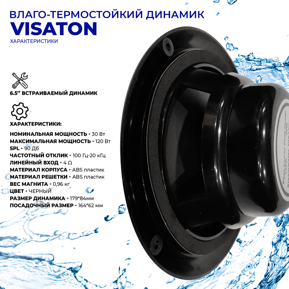 Влагостойкий динамик Steam & Water - VISATON 1 (черный)