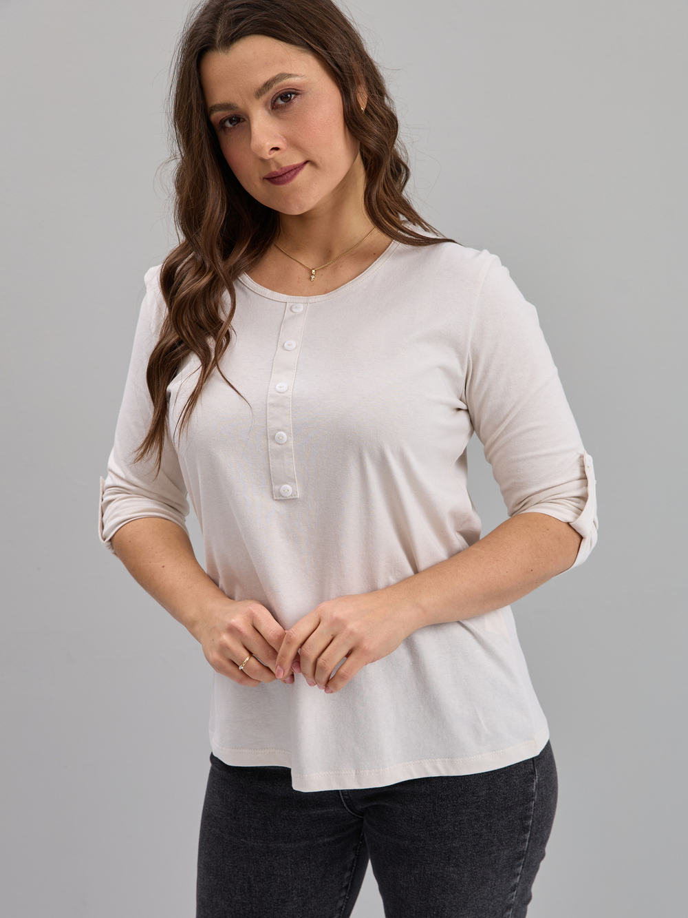 Лонгслив ЛНк-005/экрю