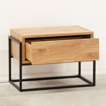 Тумба прикроватная G+K с ящиком на ножках из массива дикого дуба в стиле лофт