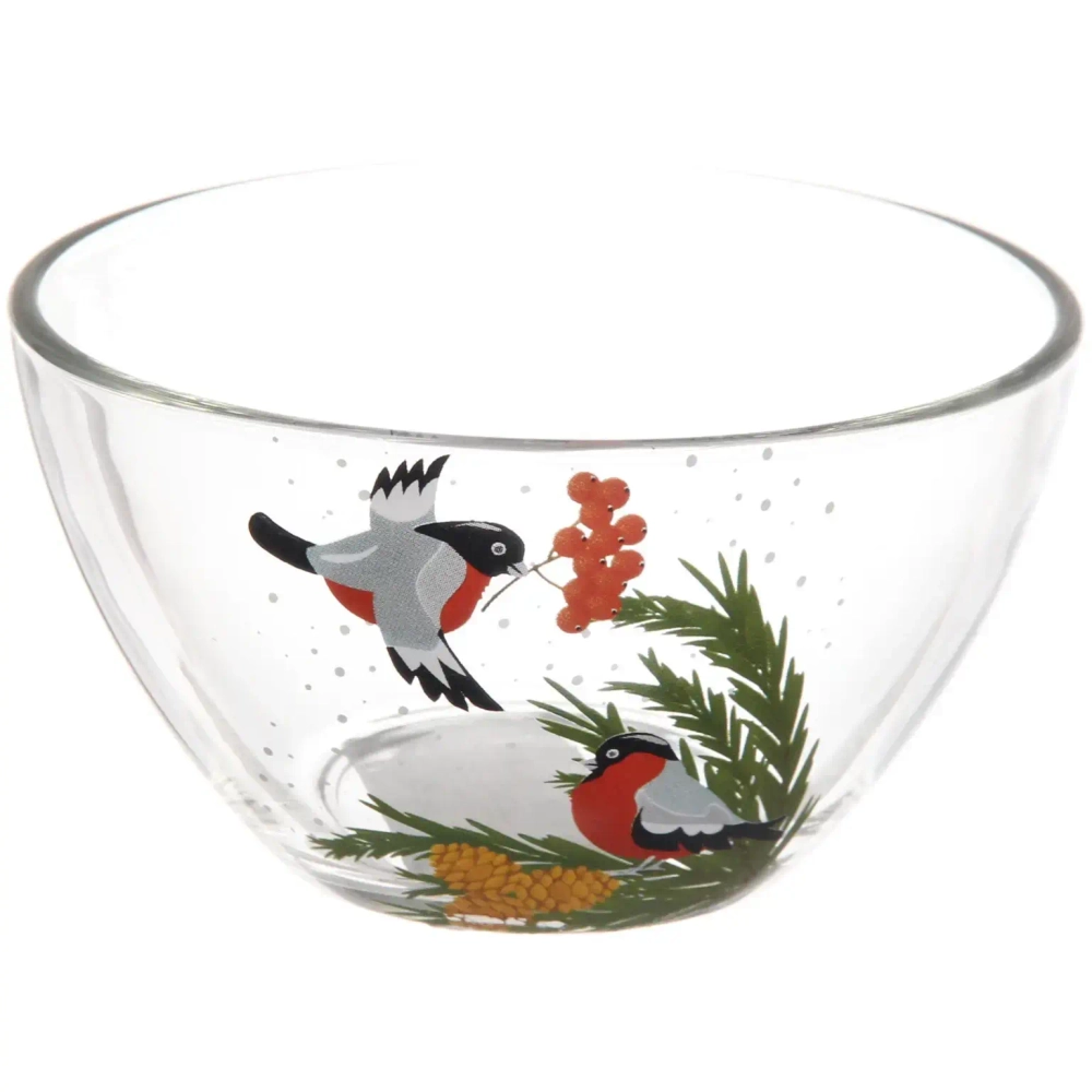 Салатник стеклянный 250мл «Новогодний микс» 6 видов D1323/36