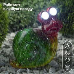 ERAFU01-02 ЭРА Садовый светильник Улитка на солнечной батарее, полистоун, 14 см