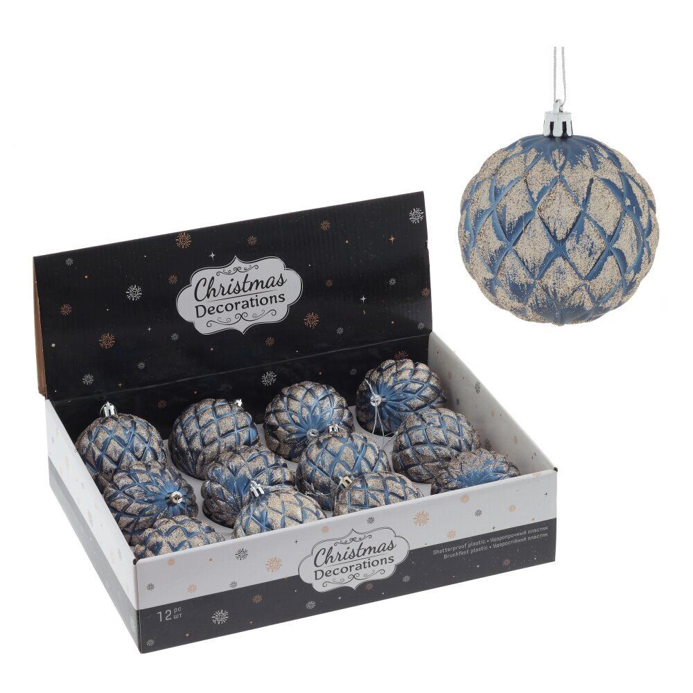 GAEM Набор из 12шт Украшение новогоднее "Шар", D 8 см, L35 W27 H9 см