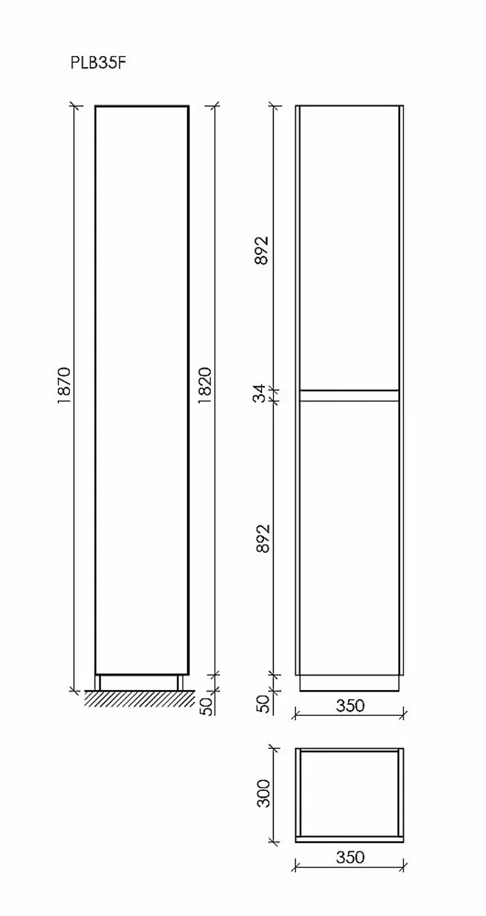 Пенал Sancos Libra Floor PLB35FEG дуб галифакс натуральный