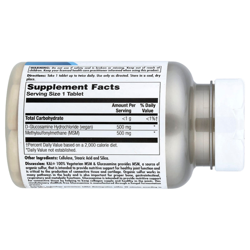 KAL, 100% вегетарианский МСМ и глюкозамин, 60 таблеток