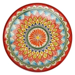 Тарелка плоская Риштанская Керамика 26 см. красная