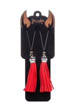 Зажимы на соски с кисточками из замши Pecado красные