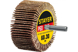 Круг шлифовальный лепестковый на шпильке STAYER P60, 60x30 мм 36608-060