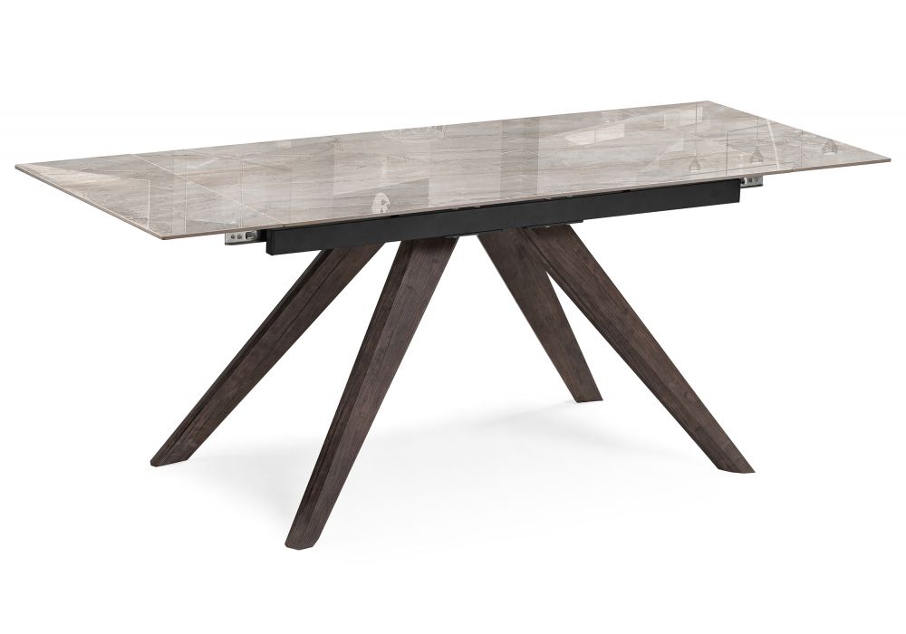 Керамический стол Морсби 140(200)х80х76 statuario cara / дуб монтана