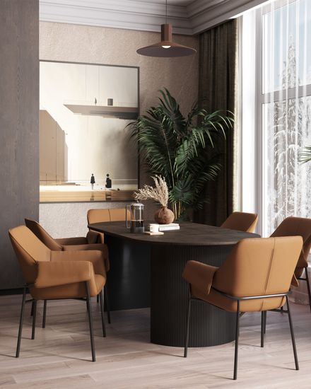 стул Aline экокожа коричневый