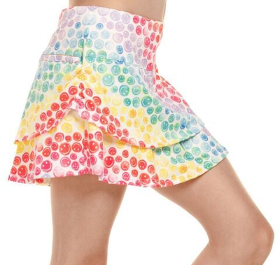 Юбка для девочки теннисная Lucky in Love Novelty Print All Smiles Skirt - разноцветный