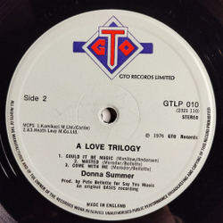 Винтажная виниловая пластинка LP Donna Summer A Love Trilogy (UK 1976)