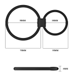 Черное двойное эрекционное кольцо 5см и 7см Baile Cock Ring BI-026014