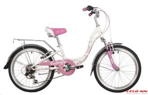 Велосипед NOVATRACK Butterfly 20" 6ск (2022) розовый
