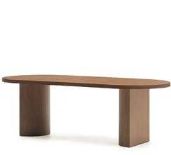 Стол Nealy с ореховым шпоном в темной отделке, 240 x 100 см