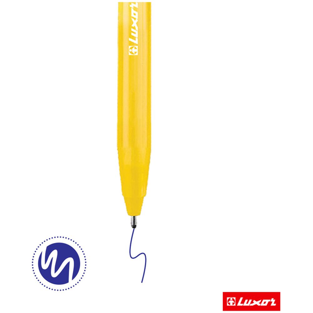 Ручка шариковая Luxor "InkGlide 100 Icy" синяя, 0,7мм, трехгран., оранжевый корпус, 1шт