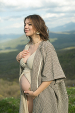 Бохо-накидка из фактурного хлопка (шоколад/волна)