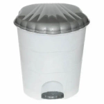 Ведро для мусора с педалью 18л (бело-серый)