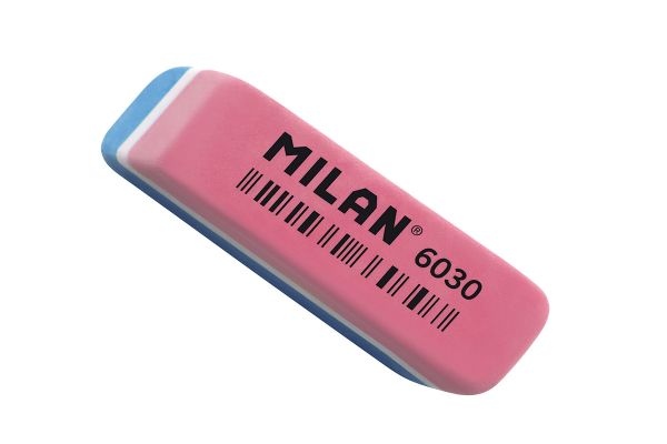 Ластик 6030 скошенный биколор 56x15x12 мм, 30 шт, CPM6030 ассорти, Milan