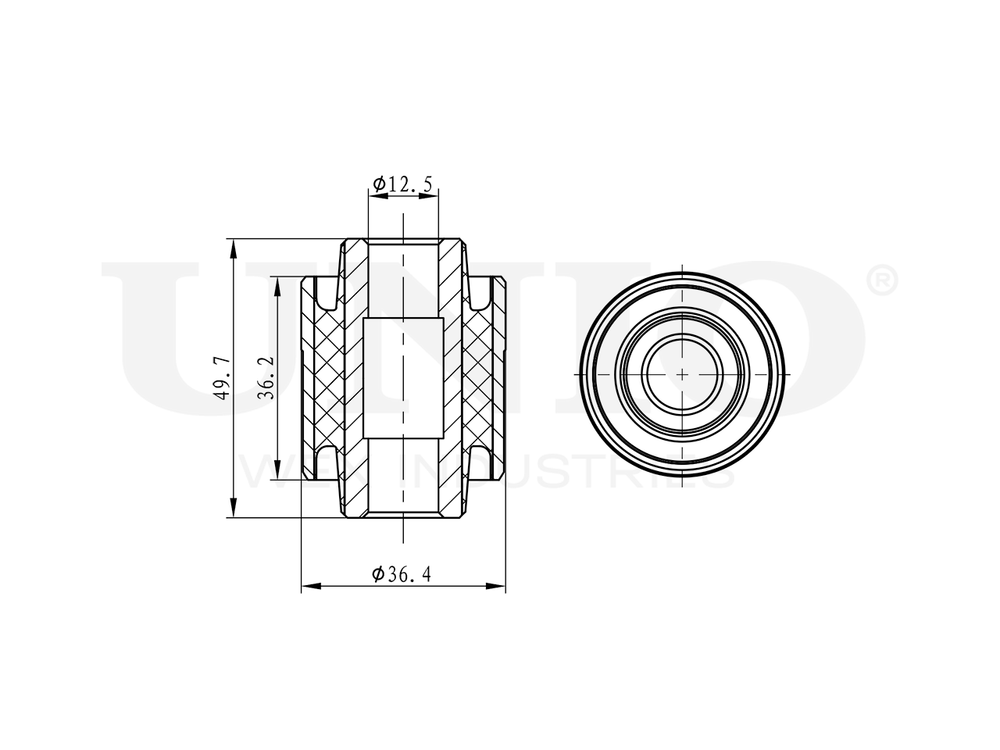 Сайлентблок заднего нижнего поперечного рычага UNIO RMP-20718