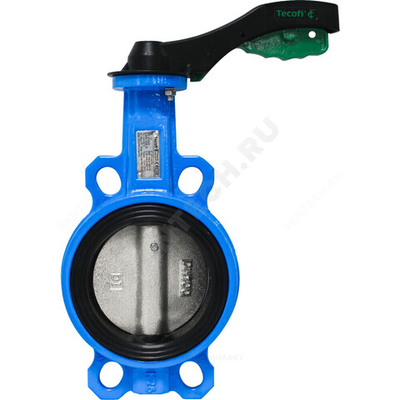 Затвор дисковый поворотный чугун VPG4448-02EP Ду 250 Ру16 межфл с рукояткой диск чугун манжета EPDM Tecofi VPG4448-02EP0250