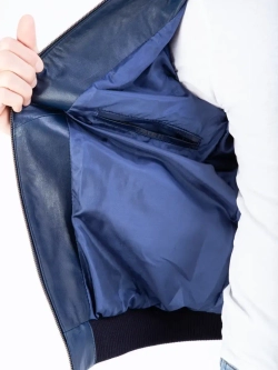 Куртка мужская кожаная бомбер натуральный Турция