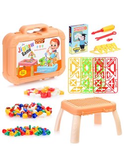 Конструктор в чемодане, цвет розовый (617-3A)