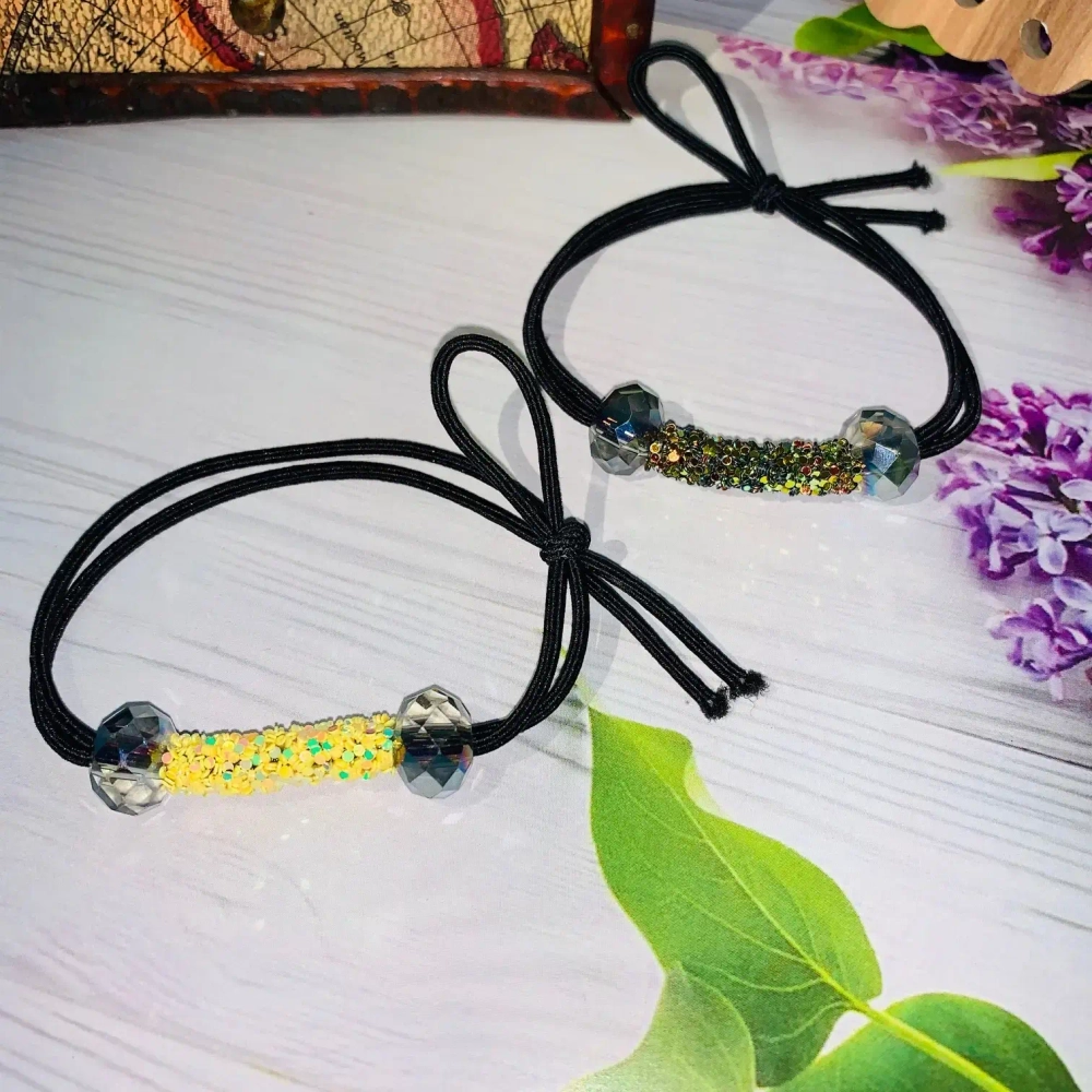 Резинки для волос 2шт «Кокетка - Your Style - Бисер», цвет бусин микс, d-5,5см