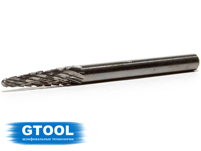 Борфреза GTOOL форма L конус с закруглённой головкой, диаметр головки 3мм