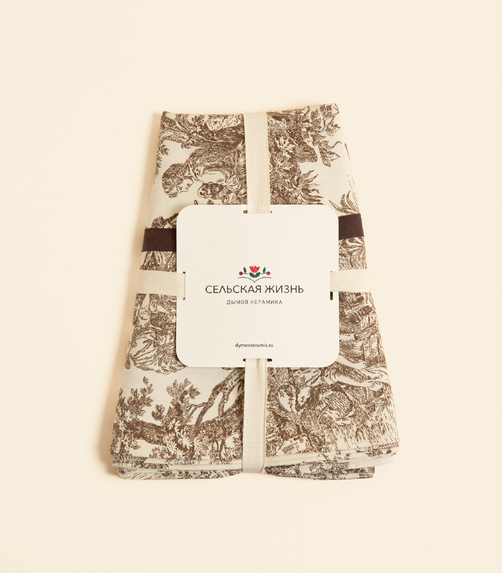 Скатерть – Круглая, коричневая, 180 см | Сельская жизнь