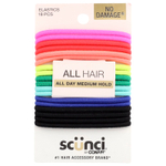 Scunci, Резинки No Damage®, для всех волос, средней фиксации, разные цвета, 18 шт.