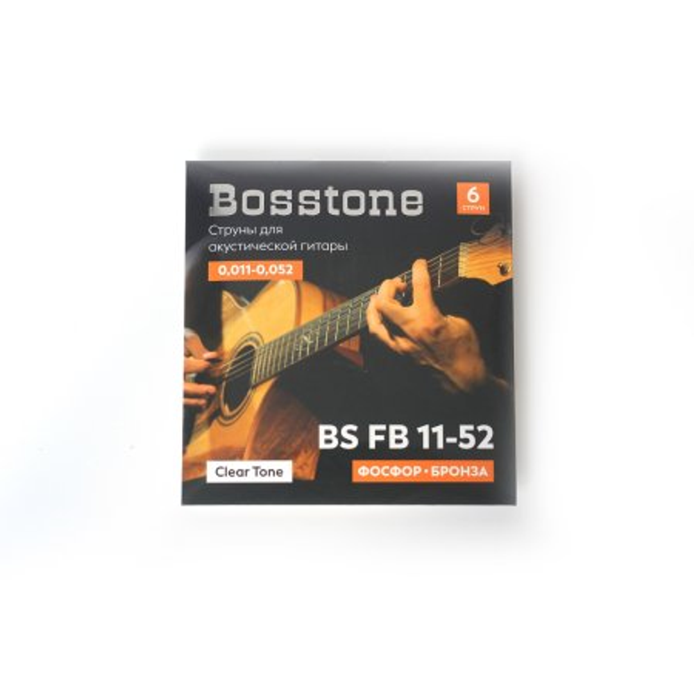 Bosstone Clear Tone BS FB11-52 Струны для акустической гитары, фосфор бронза, калибр 0.011-0.052.