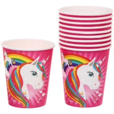 Стакан бумажный 0,2л в наборе 10 шт «Радужный Единорог»