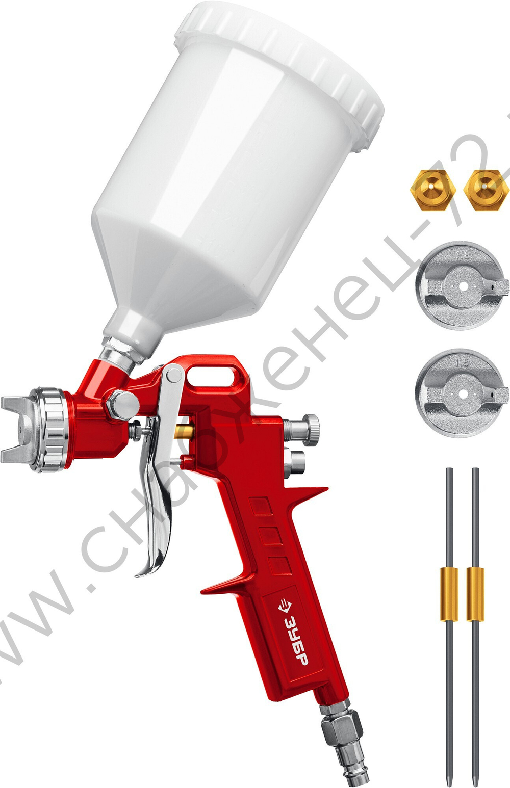 ЗУБР MS 200-3, 1.2, 1.5, 1.8 мм, пневматический краскопульт с верхним бачком (06458)