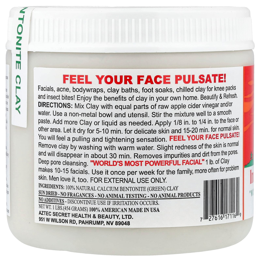 Aztec Secret, Индейская лечебная глина, 1 фунт (454 г)