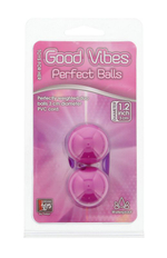 Фиолетовые вагинальные шарики на мягкой сцепке GOOD VIBES PERFECT BALLS (Цвет: фиолетовый)