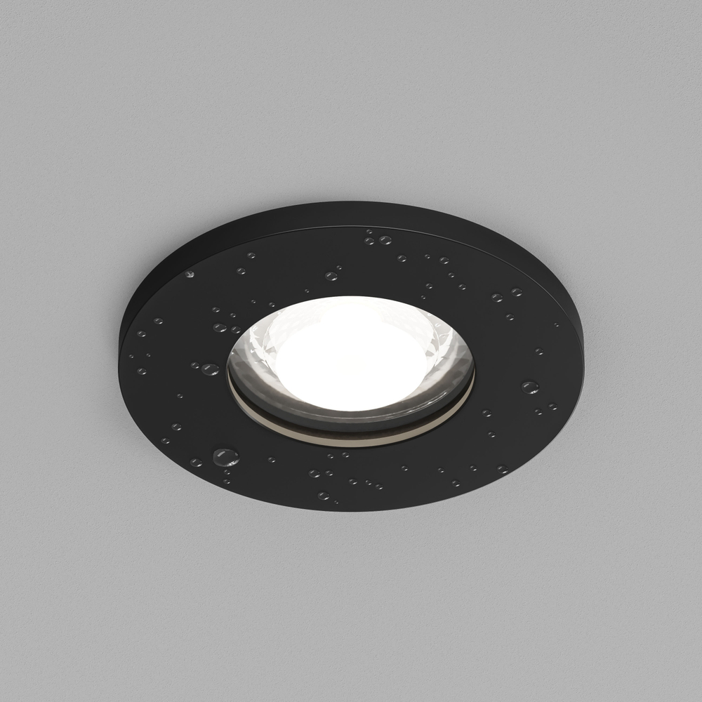 DK2036-BK Встраиваемый светильник влагозащ., IP 44, до 15 Вт, GU10, LED, черный, алюминий