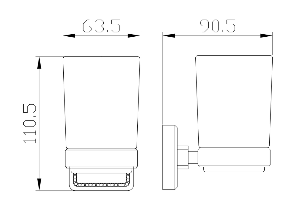 Стакан для зубных щеток с держателем WONZON & WOGHAND ROMA, Бронза (WW-7221)