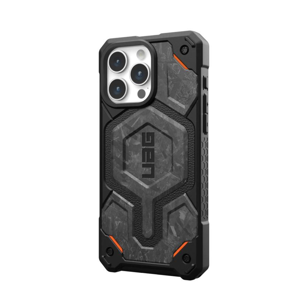 Защитный чехол MagSafe UAG Monarch Pro Forged Carbon Limited Edition для iPhone 15 Pro Max Композитный гибридный чехол с очень высоким уровнем защиты при падении