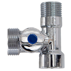 Кран CTM шар. д/быт. прибор. 1/2"х3/4"х1/2" г/ш/ш бабочка, хром CA3H1234